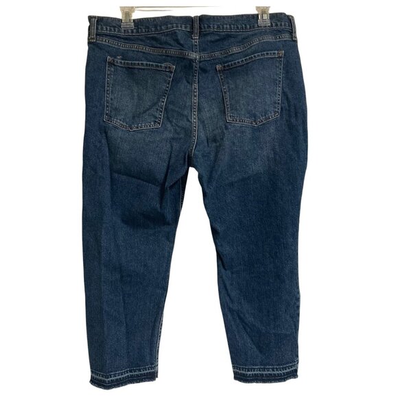 Women's OLD NAVY Unhemmed Mid-Rise Boyfriend Jeans Size 16 Petite - Picture 2 of 2